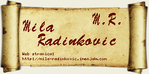 Mila Radinković vizit kartica